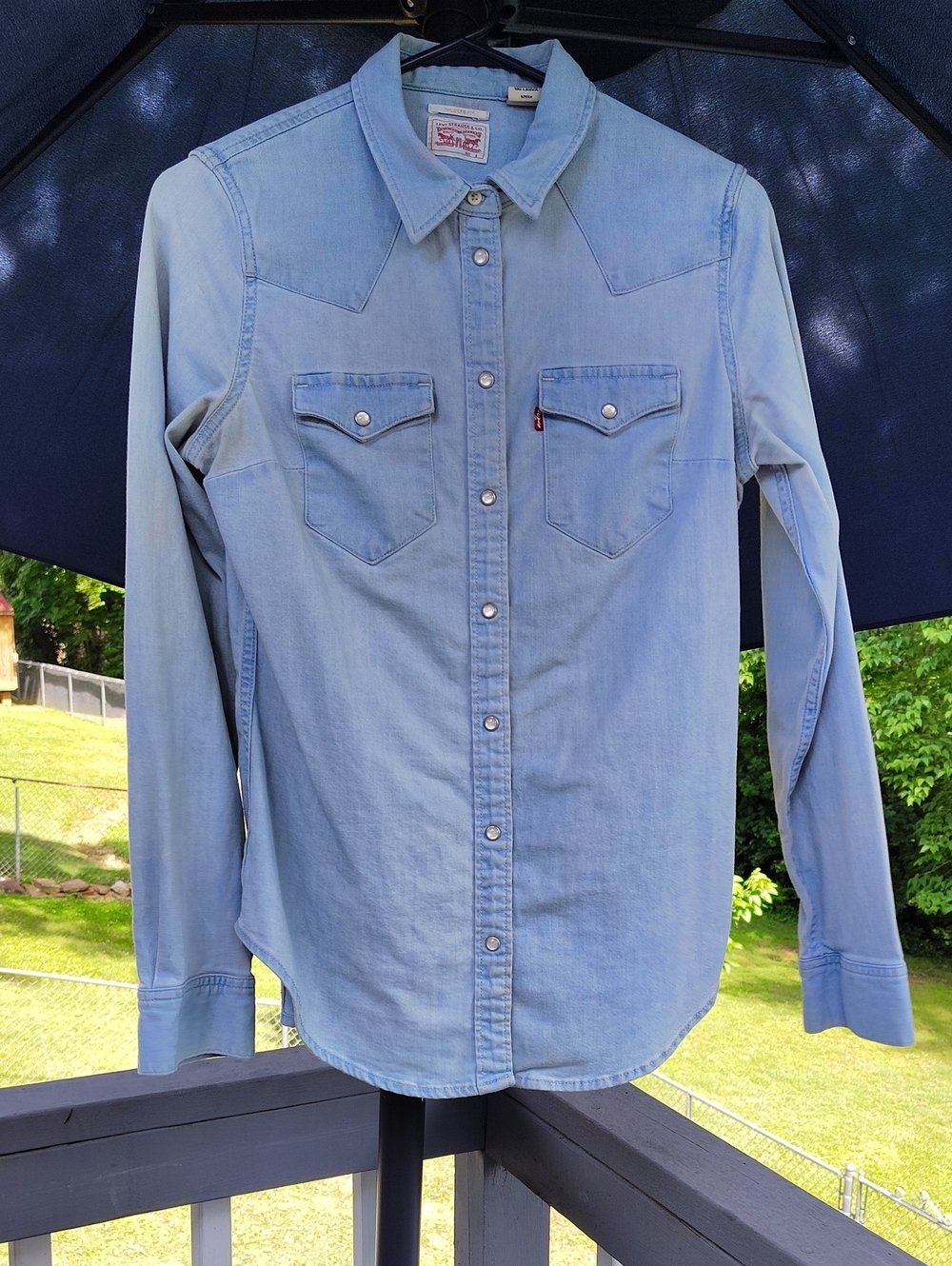 Levi's Light Blue Denim Western Button-Down Shirt